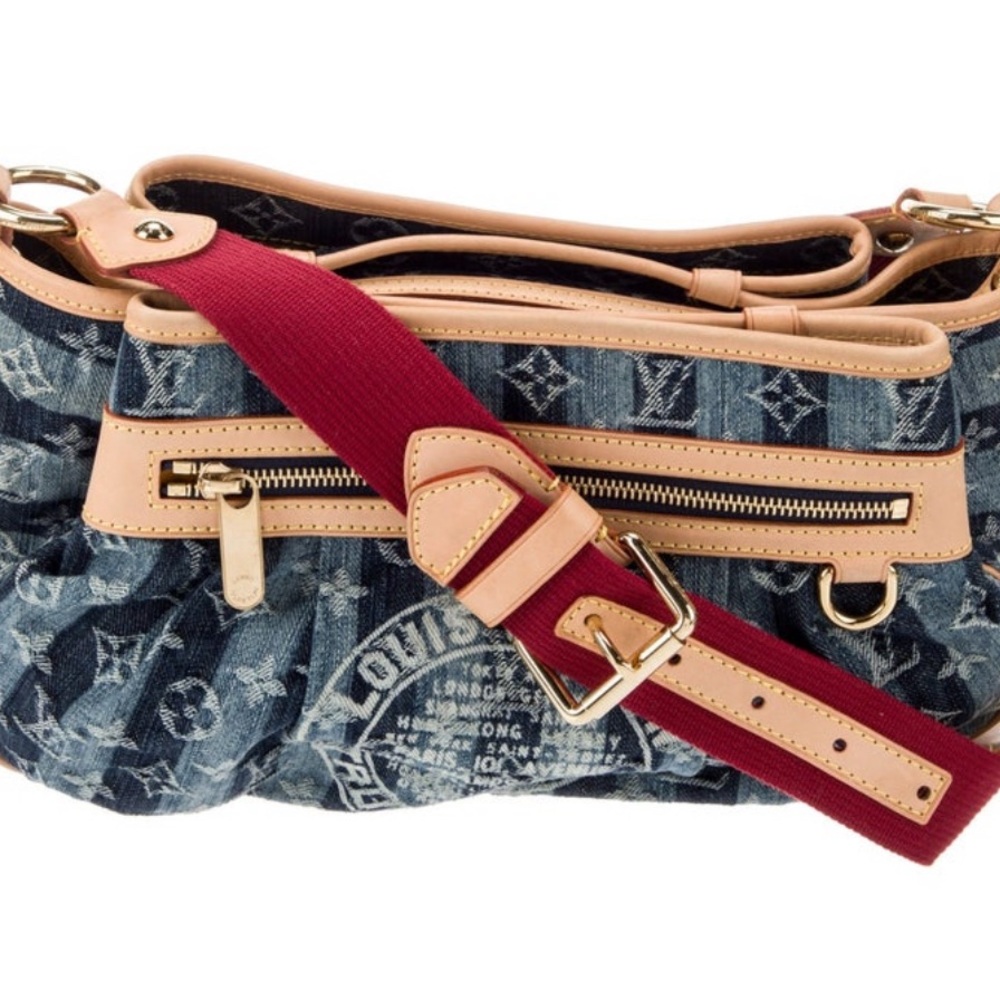 Louis Vuitton Blue and Tan Women's Bag